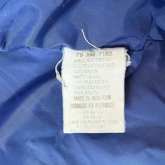 Vtg Columbia Rain Jacket Mens Medium Windbreaker Hooded Blue White - Picture 12 of 12